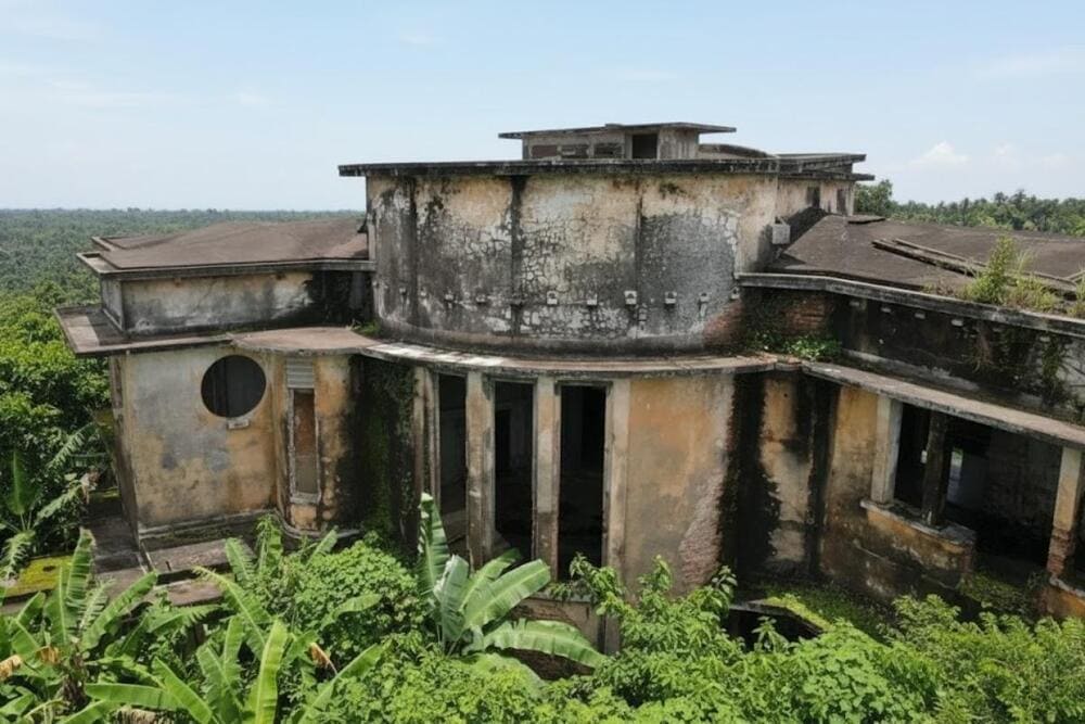 Ngôi nhà mang đậm kiến trúc Pháp cổ kính, gợi nhớ vẻ đẹp xa xưa giữa lòng thị xã.